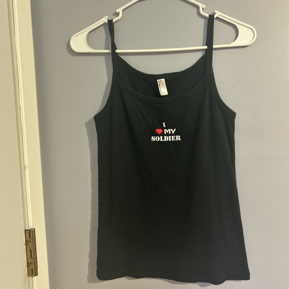 American Apparel Black Camisole with Heart Detail